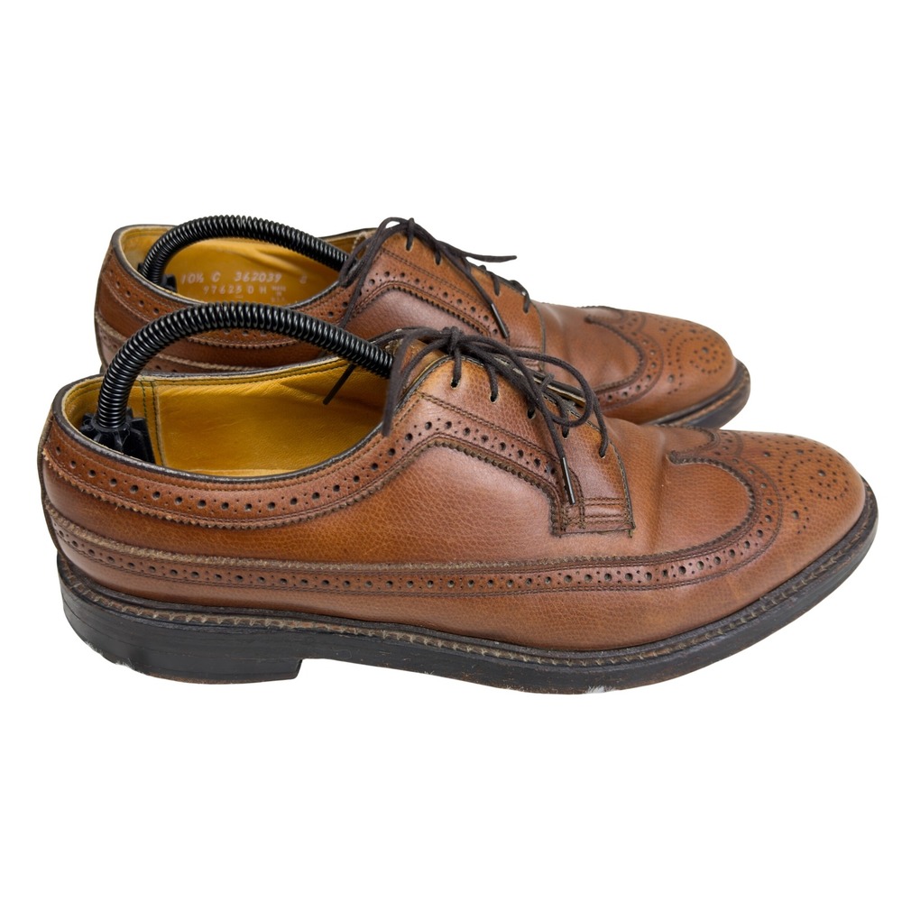 VTG Florsheim Imperial Size 10.5 C Pebble Grain Leather Longwing Blucher 97625
